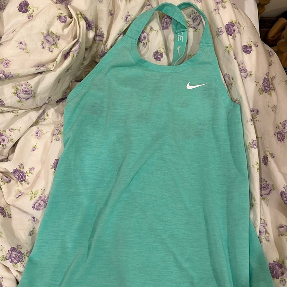 NIKE woman’s dri-fit teal tank top